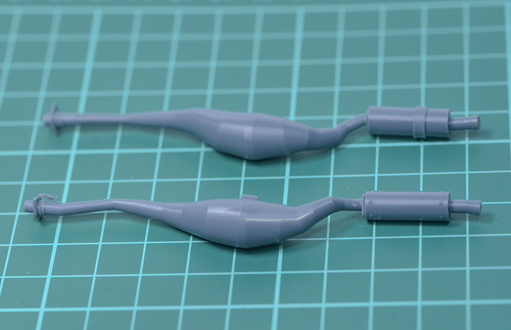 1/12　TZR250(3MA)用社外チャンバー、マフラー（+ロングサイレンサー) 　3Dプリンタ出力未塗装キット レーシングチャンバー_画像2