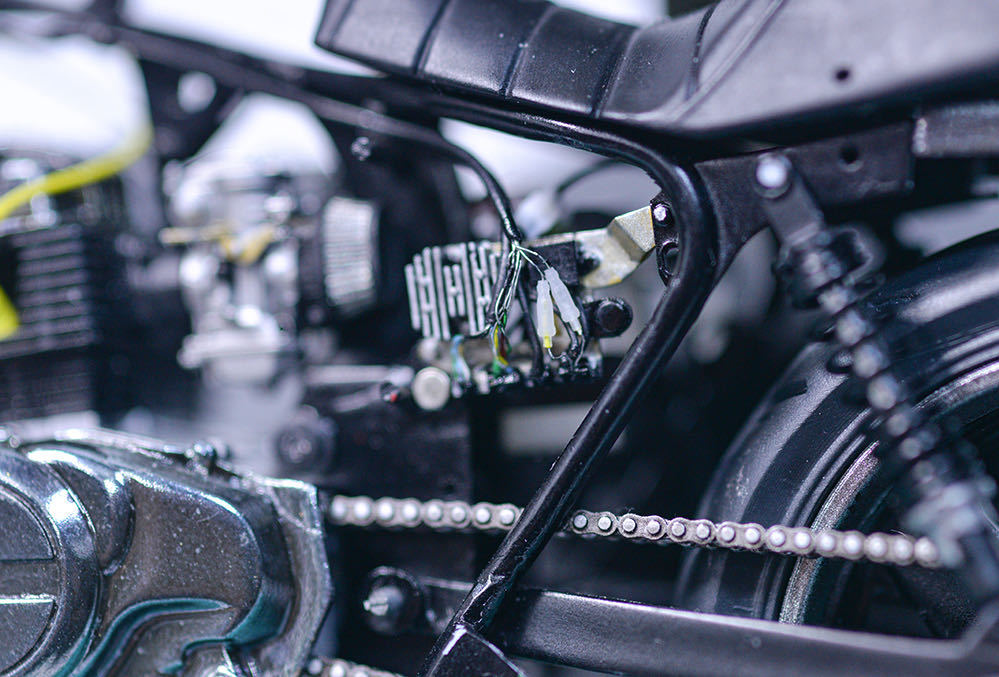 1/12　配線コネクタセット（ギボシ、平コネクタ、2ピンコネクタ)　3Dプリンタ出力未塗装キット　オートバイ　ディティールアップ　2_画像6