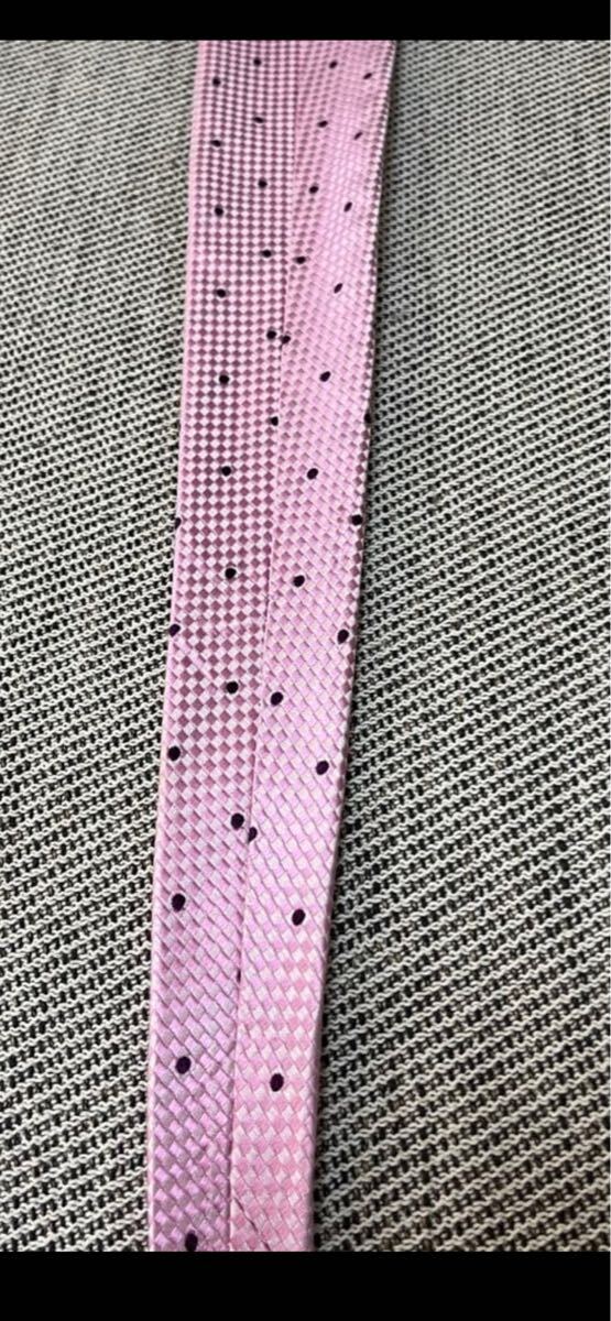 BURBERRY BLACK LABEL ネクタイ ドット柄 ピンク_画像9