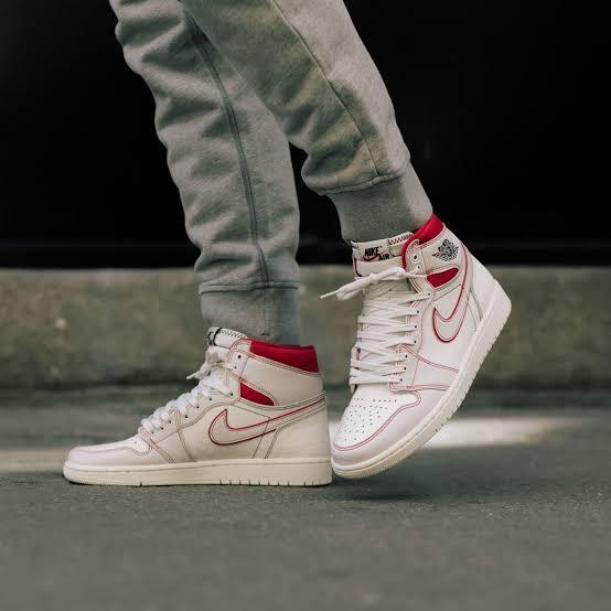 NIKE/ナイキ AIR JORDAN 1 RETRO HI OG Phantom UNIVERSITY RED エアジョーダン1 555088-160/23.5_画像2