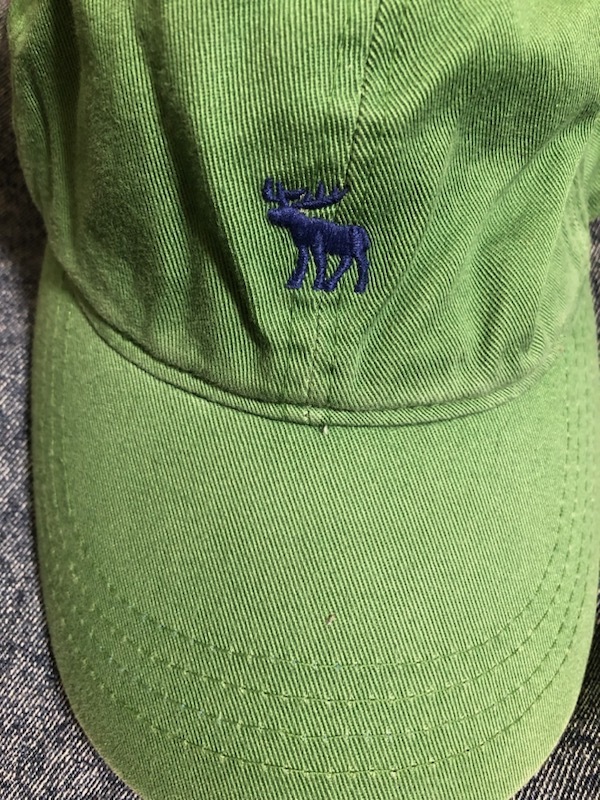 Abercombie & Fitch アバクロンビーアンドフィッチ ムース刺繍 キャップ/帽子 グリーン 未使用 _画像2