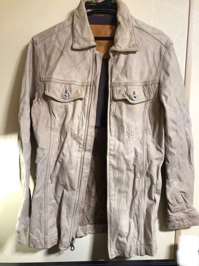 希少　KYOJI MARUYAMA 　キョウジマルヤマ■　オイルヌバック　牛革　レザー　ジャケット　ブルゾン　ジップ　　_画像1