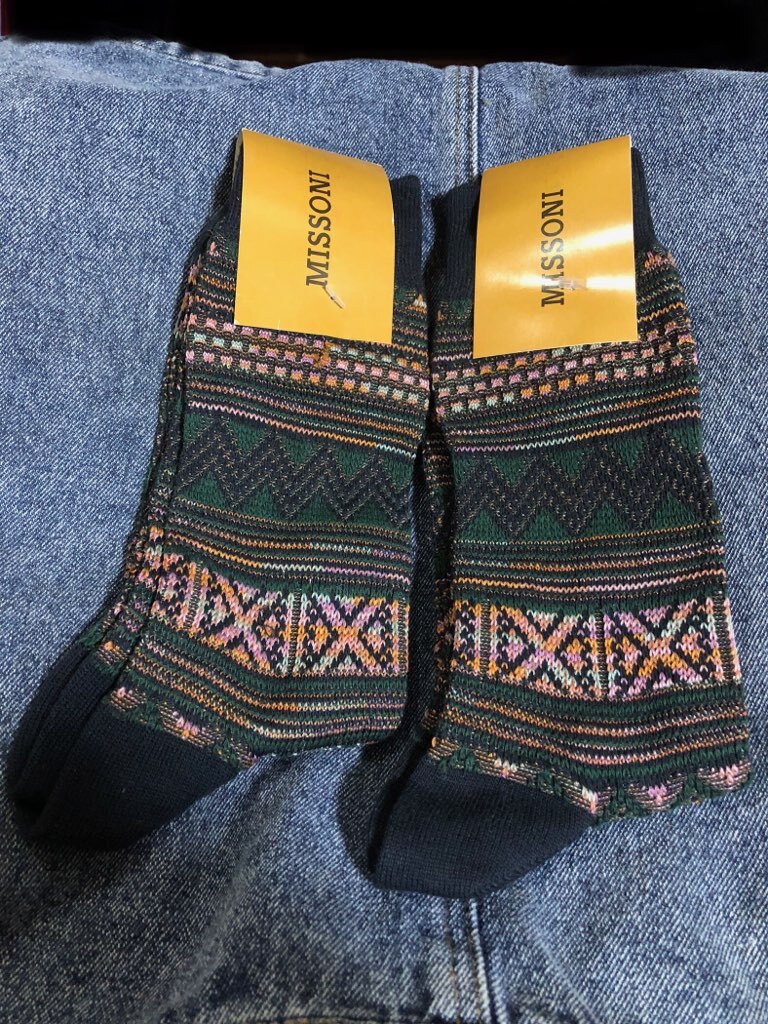 新品未使用・希少・高級・イタリア製・2足セット●ミッソーニ　ＭＩＳＳＯＮＩ　靴下　ソックス_画像1
