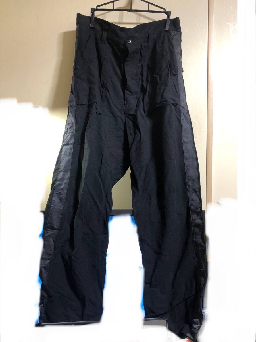 【未使用・希少】元バックラッシュ　Dhyana ディアーナ パンツ　ルーズシルエット　サルエル　黒　サイドライン　シルク_画像1