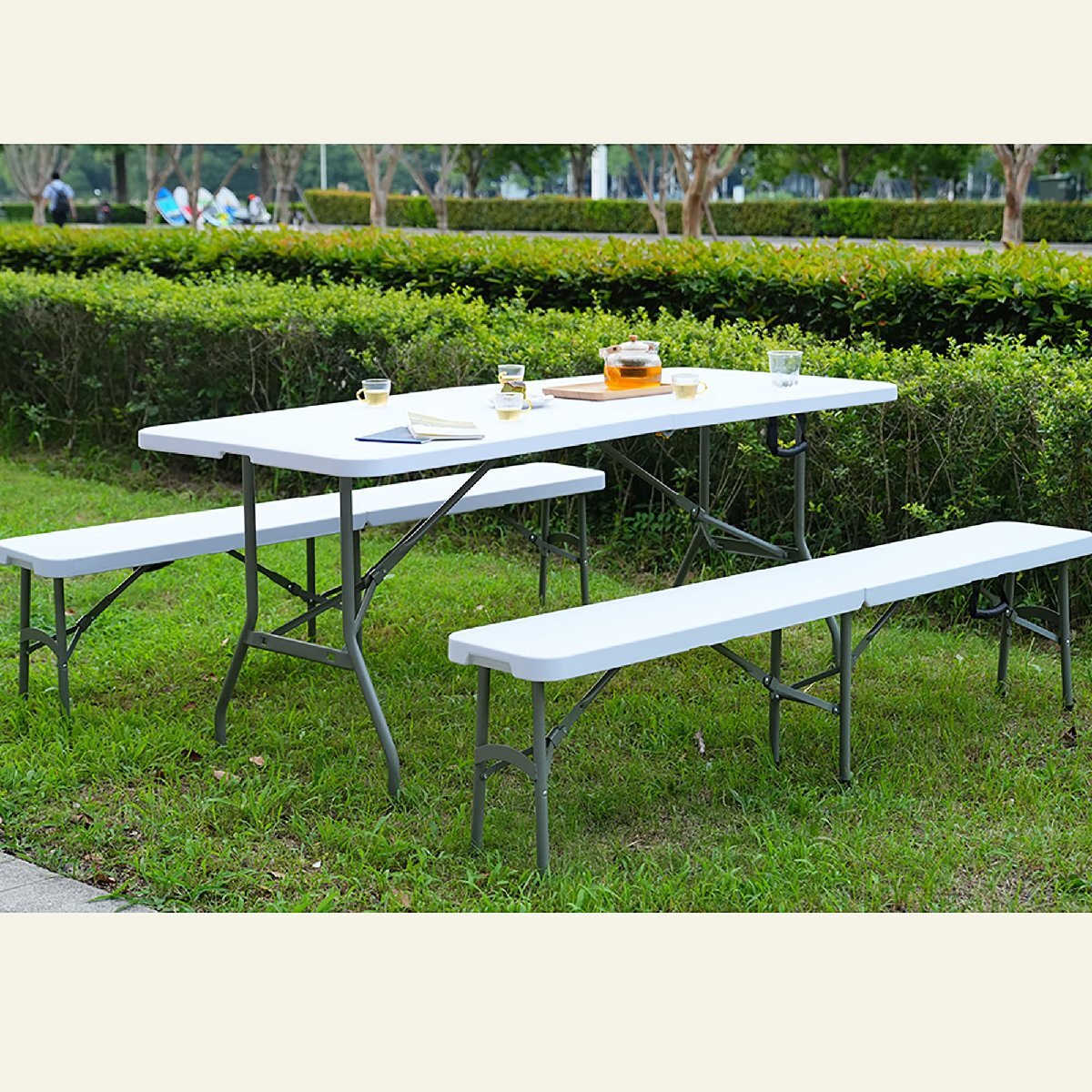 [ доставка внутри страны ][ ширина примерно 183cm] рабочий стол сад стол комплект 3 позиций комплект складной садовая мебель балкон уличный 