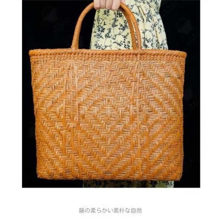 良い品質★ 手編み山葡萄籠バッグ 山葡萄かごバッグ バスケット籐かご 職人手作り良品_画像3