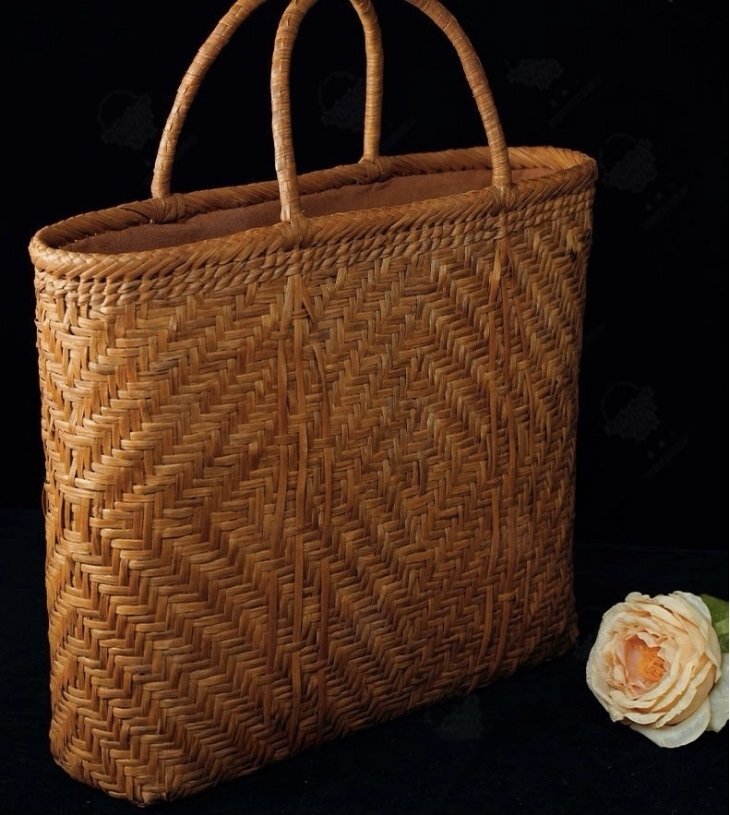 良い品質★ 手編み山葡萄籠バッグ 山葡萄かごバッグ バスケット籐かご 職人手作り良品_画像5