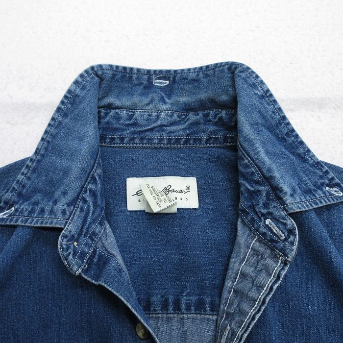 L/古着 エディーバウアー 長袖 ブランド シャツ メンズ 00s コットン ボタンダウン 紺 ネイビー デニム 25nov04 中古 トップス_画像5