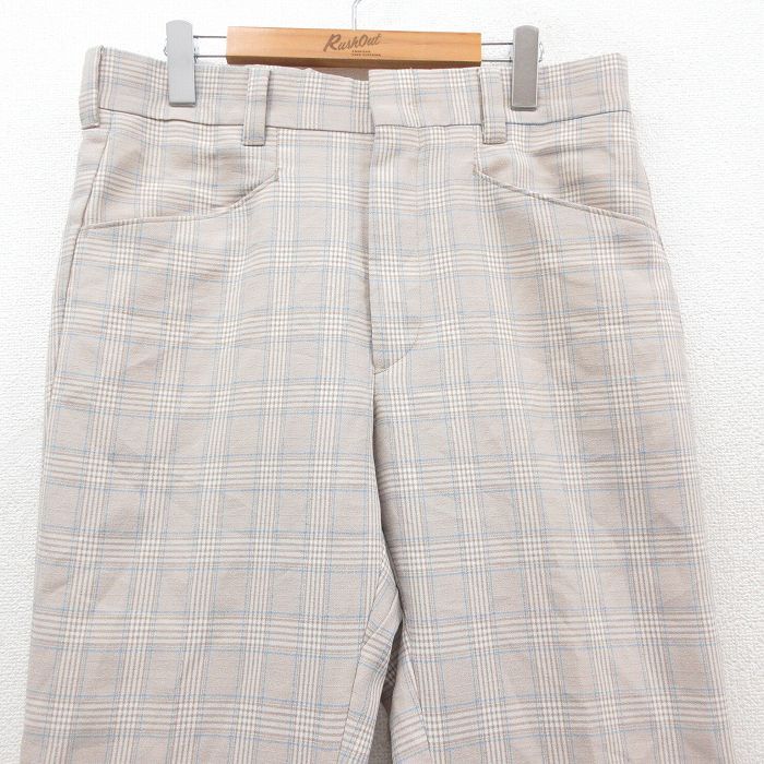 W33/古着 リーバイス Levis スラックス パンツ メンズ 80s パナテラ ベージュ他 カーキ チェック spe 25nov04 中古 ボトムス ロング_画像2