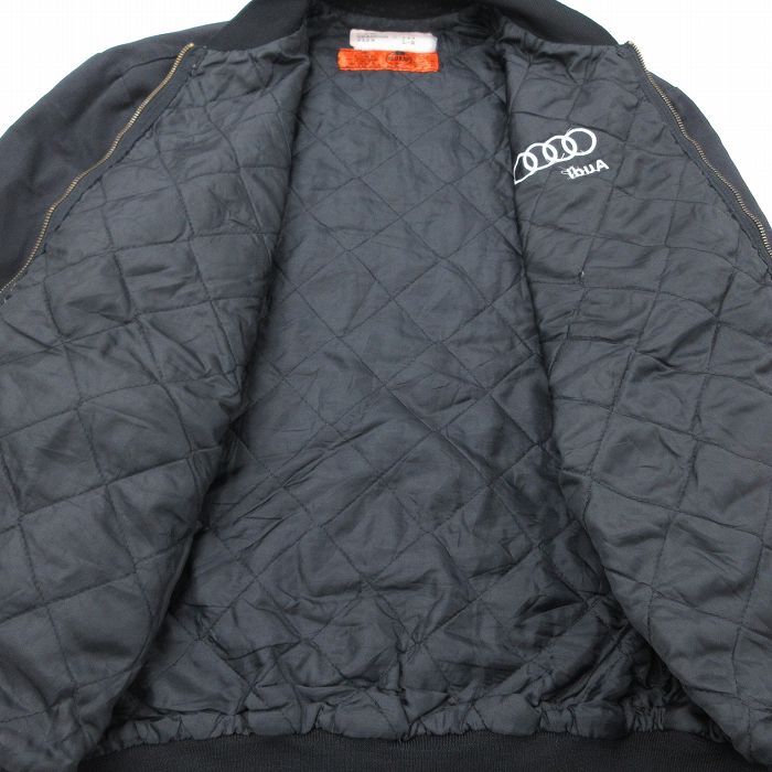 XL/古着 レッドキャップ 長袖 ワーク ジャケット メンズ 00s アウディ 黒 ブラック 内側キルティング 25nov04 中古 アウター ジャンパー ブ_画像5