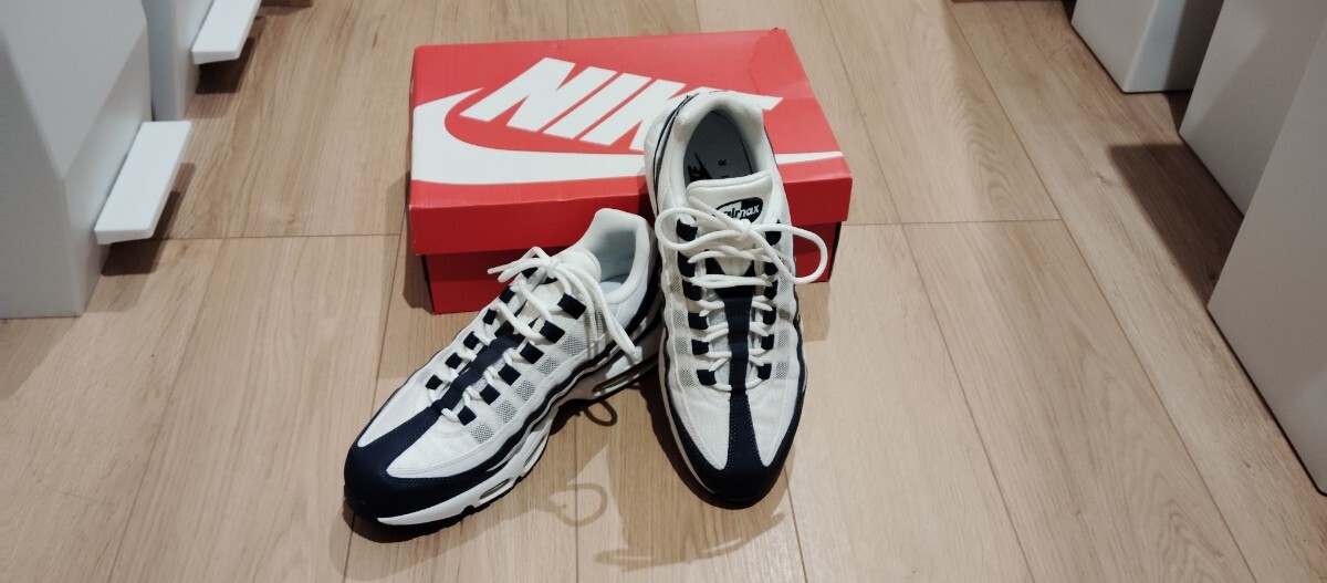NIKE AIR MAX 95 ESSENTIAL MIDNIGHT NAVY/WHITE MARINE MHNUIT/BLANC 27.5cm MCI3705-400 air max 95 темно-синий белый Nike 