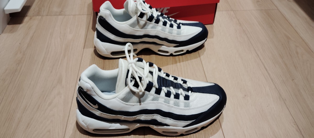 NIKE AIR MAX 95 ESSENTIAL MIDNIGHT NAVY/WHITE MARINE MHNUIT/BLANC 27.5cm MCI3705-400 air max 95 темно-синий белый Nike 
