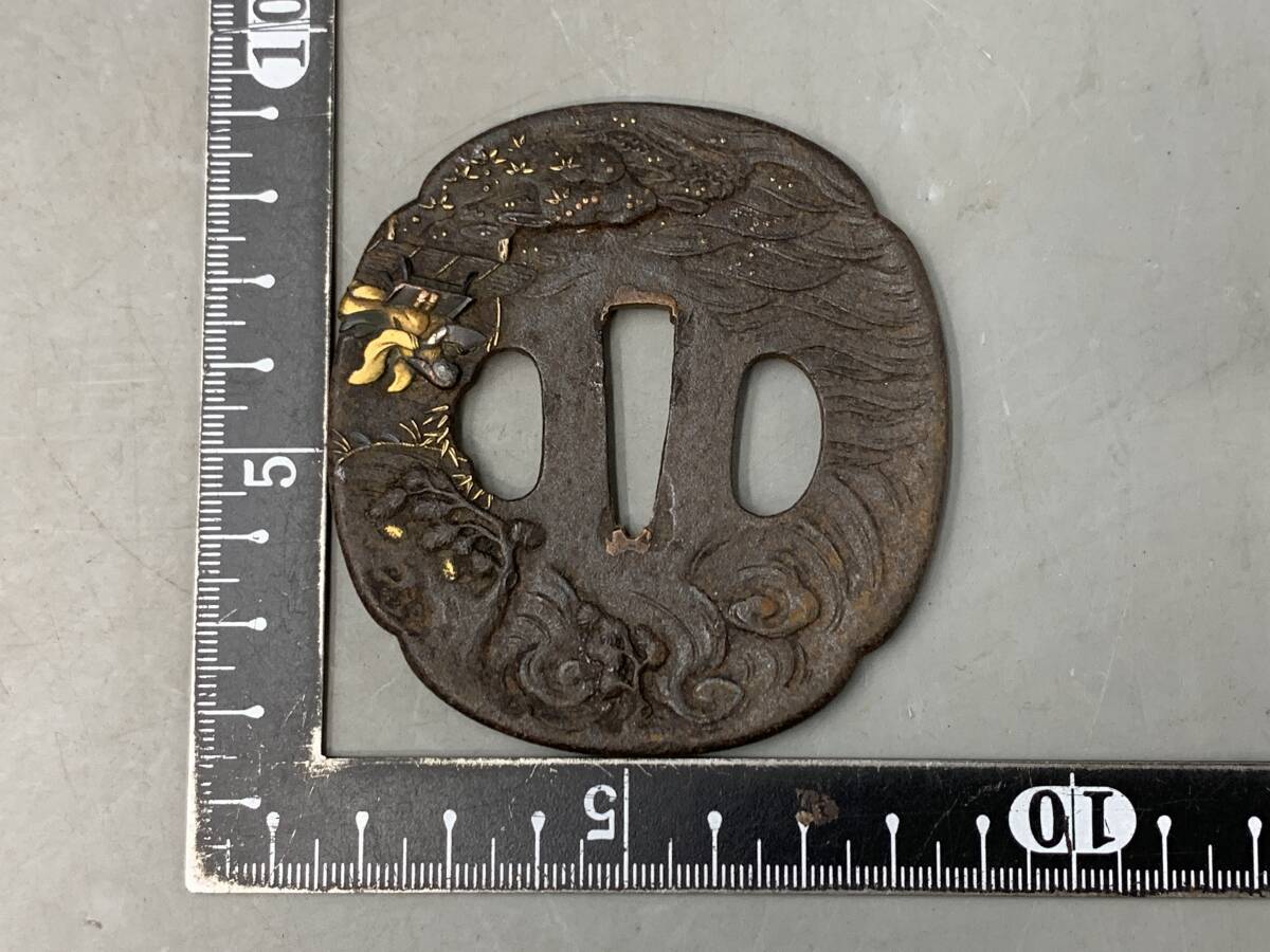 11#A2/11087 меч гарда меча гарда меча . золотой серебряный японский меч принадлежности меч. гарда меча меч . изобразительное искусство . инструмент текущее состояние / не проверка 60 размер 