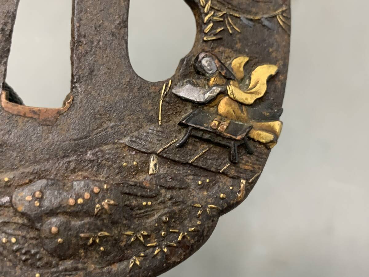 11#A2/11087 меч гарда меча гарда меча . золотой серебряный японский меч принадлежности меч. гарда меча меч . изобразительное искусство . инструмент текущее состояние / не проверка 60 размер 