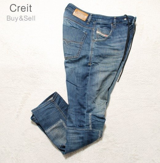 E44■希少モデル★DIESELディーゼルスイートパンツKROOLEY JOGG★W30L32ソフトスエットデニムジーンズパンツ_画像4