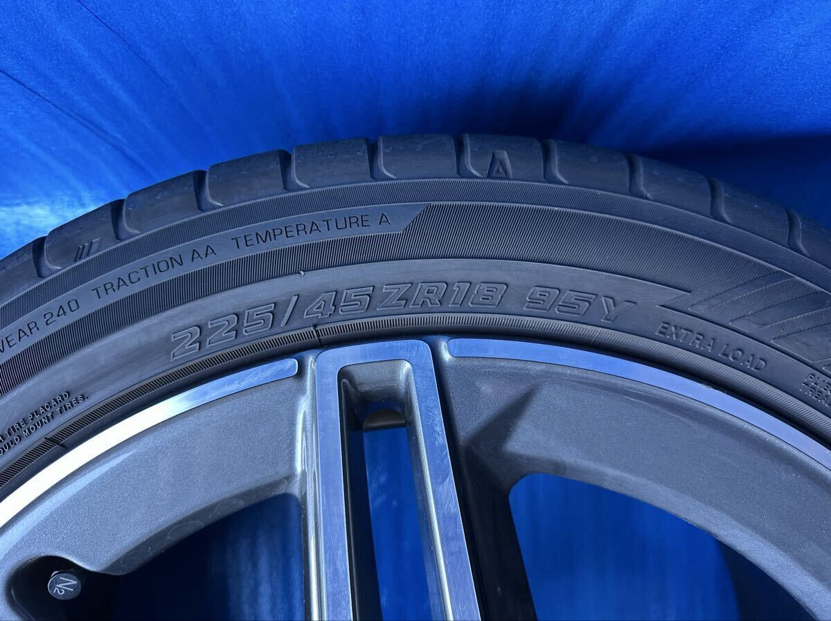 送料無料!!! メルセデスベンツ 純正タイヤアルミホイール 4本セット Cクラス AMGライン 18インチ ヨコハマ ADVAN SPORT V107 2025年_画像9