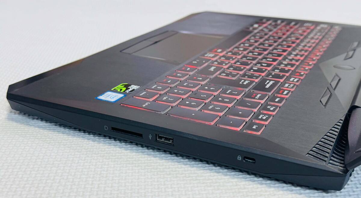 состояние хорошо GTX1060*6GBge-mingPC полный HD 15.6 type G-Tune * Core i7-7700HQ память 16GB NVMe 512GB+HDD500GB Type-C камера office2019