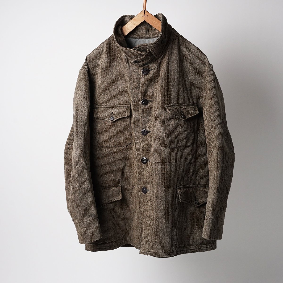 フランス 50s ヴィンテージ MANUFRANCE ピケ ハンティングジャケット 動物ボタン[F215]_画像2