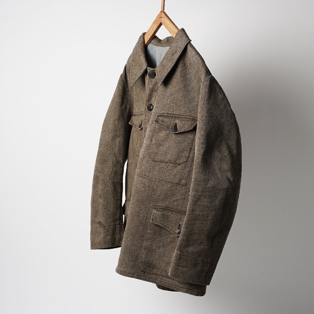 フランス 50s ヴィンテージ MANUFRANCE ピケ ハンティングジャケット 動物ボタン[F215]_画像4