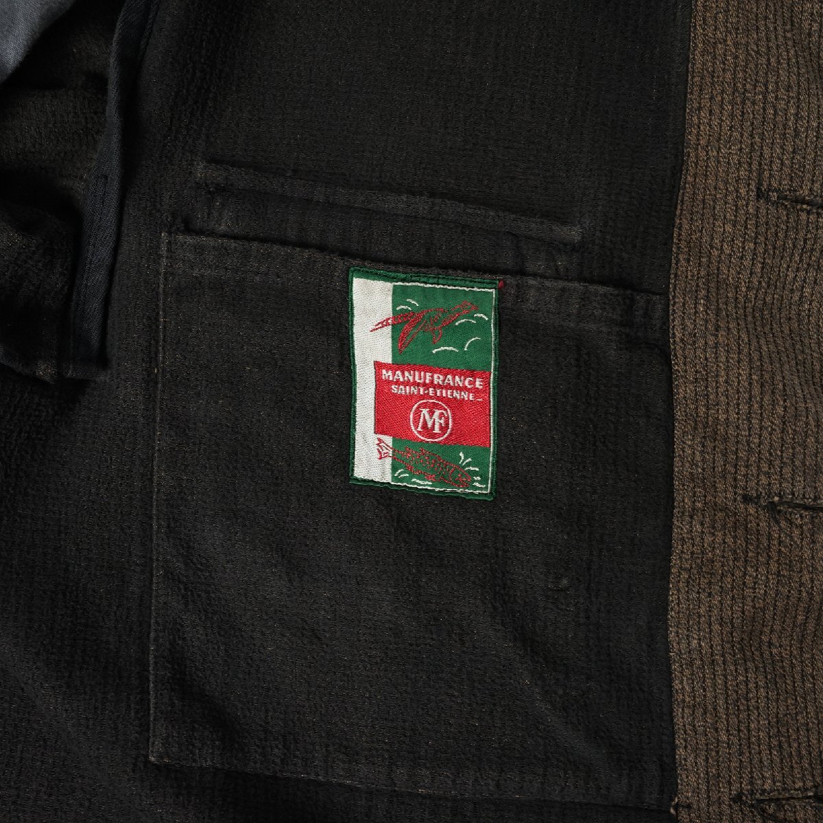 フランス 50s ヴィンテージ MANUFRANCE ピケ ハンティングジャケット 動物ボタン[F215]_画像10