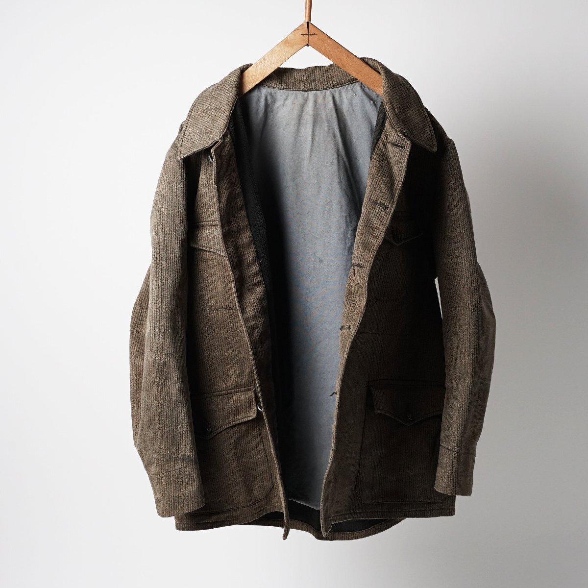 フランス 50s ヴィンテージ MANUFRANCE ピケ ハンティングジャケット 動物ボタン[F215]_画像3