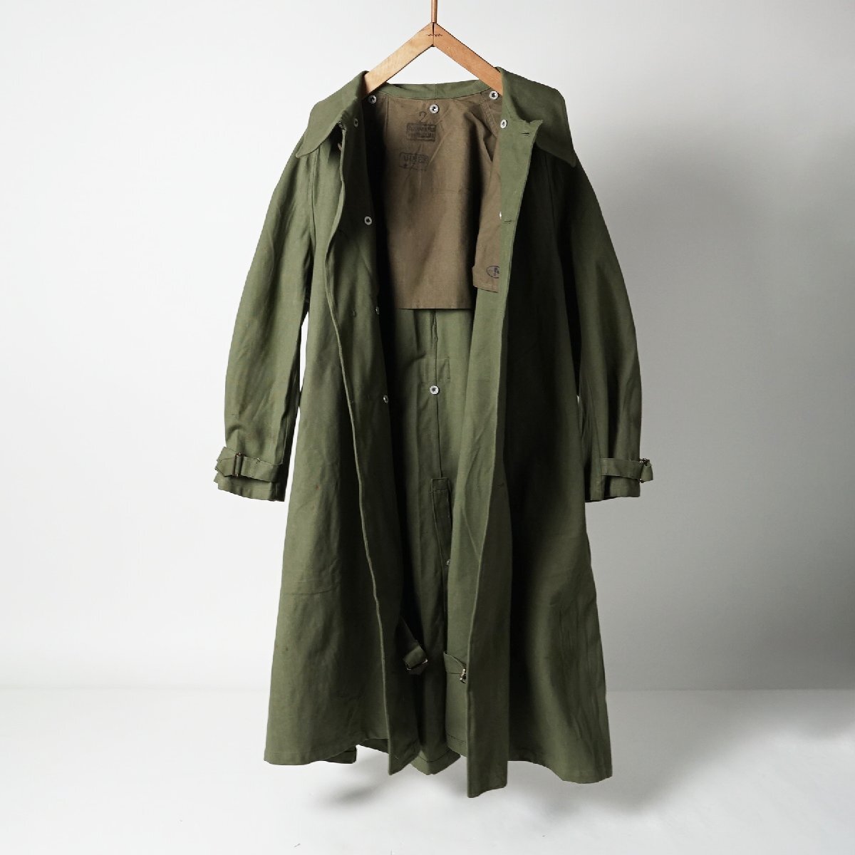 フランス軍 モーターサイクルコート 40s50s ヴィンテージ コットンリネン デッドストック[F224]_画像4
