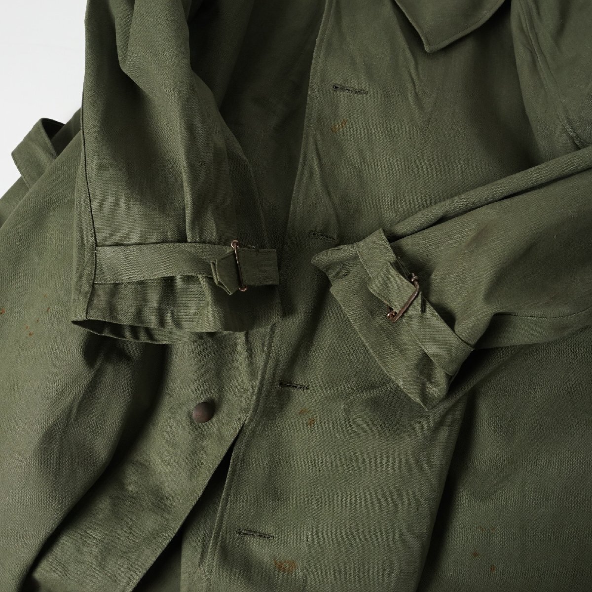 フランス軍 モーターサイクルコート 40s50s ヴィンテージ コットンリネン デッドストック[F224]_画像6