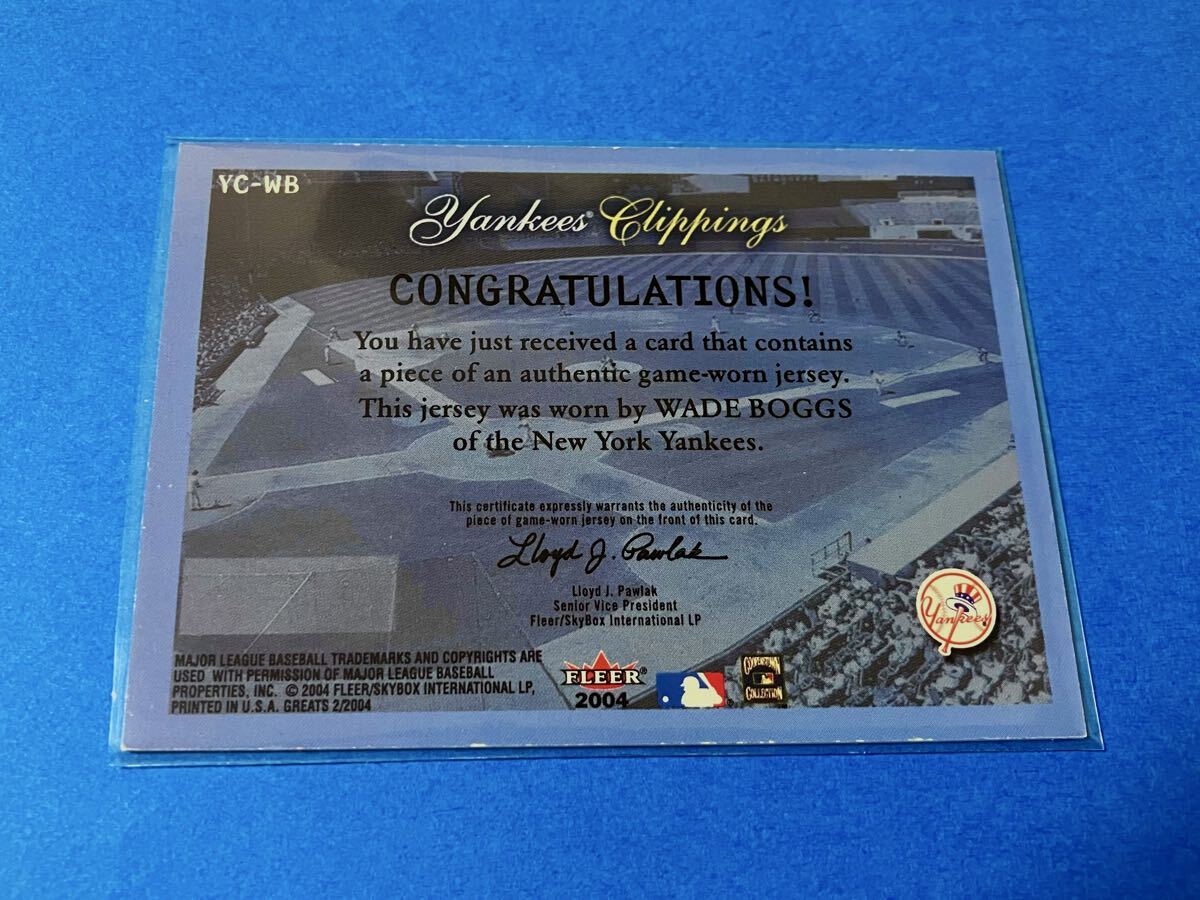 Wade Boggs 2004 Fleer Greats Yankees Clippings