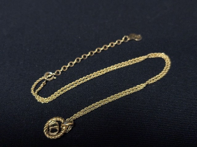 ※30747 Christian Dior ゴールド CDロゴ サークル ネックレス ペンダント_画像4