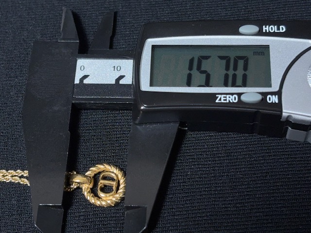 ※30747 Christian Dior ゴールド CDロゴ サークル ネックレス ペンダント_画像8