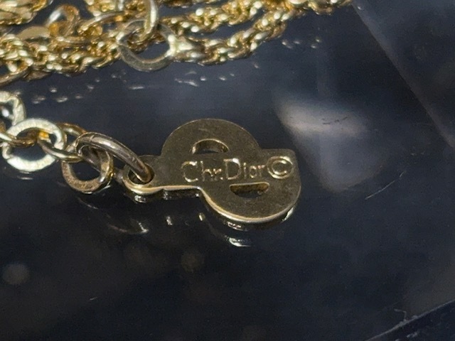 ※30747 Christian Dior ゴールド CDロゴ サークル ネックレス ペンダント_画像6