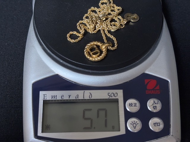 ※30747 Christian Dior ゴールド CDロゴ サークル ネックレス ペンダント_画像9