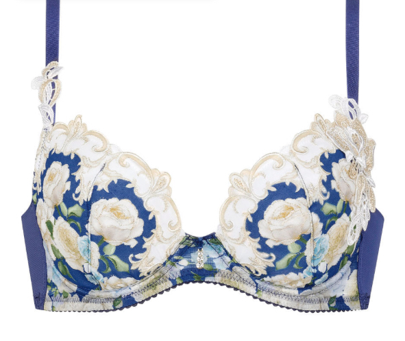 【送料込】ワコール ルジェ ブラD75&ショーツL 青白薔薇ゴールドラメスワロラヴィジュールパルファージュサルートトレフルラゼPJトリンプ_画像10