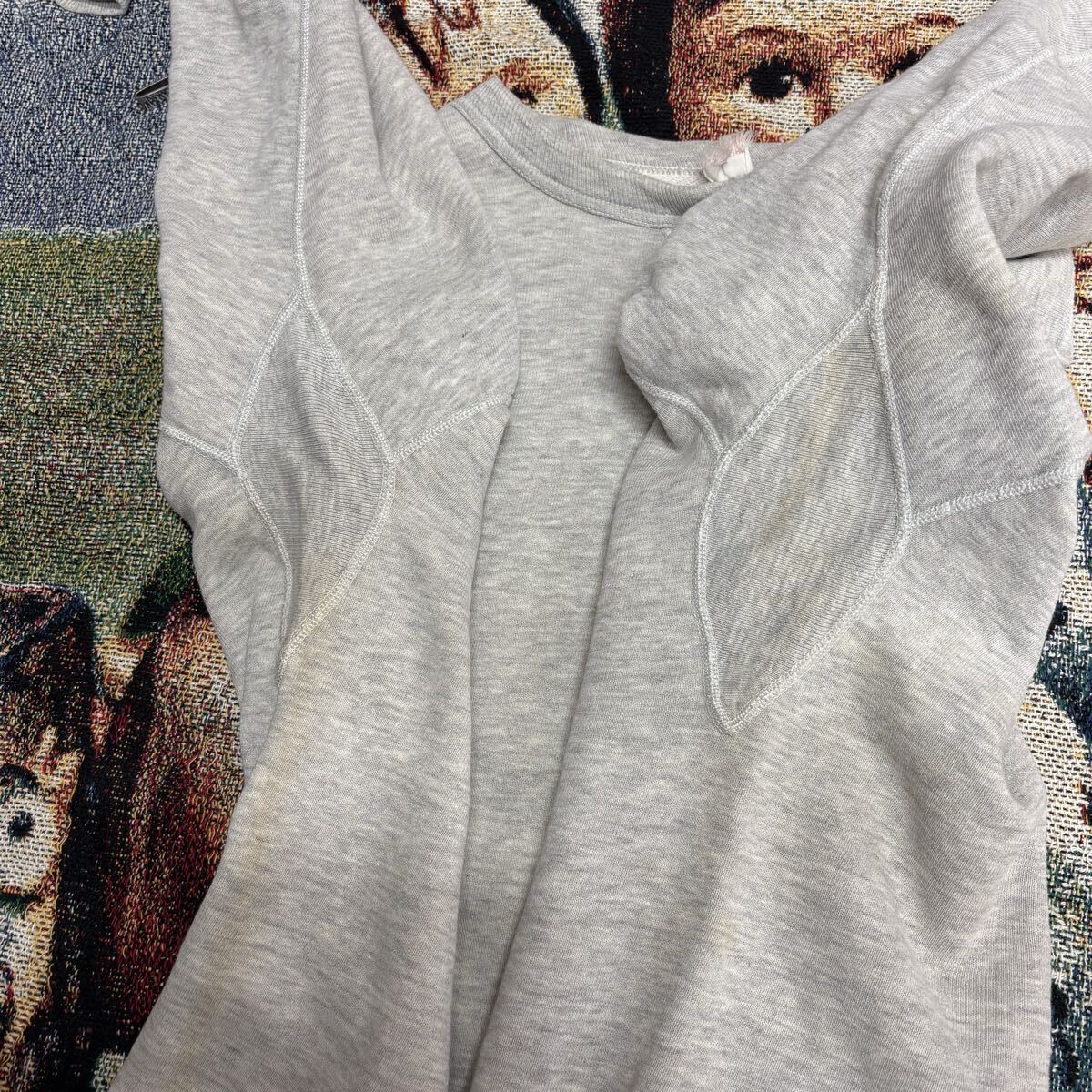 希少 40s 50s Russell 前V スウェット ステンシル ミリタリー ラッセル vintage ヴィンテージ OSC 2 アメリカ 脇下ガゼット ビックサイズ_画像5