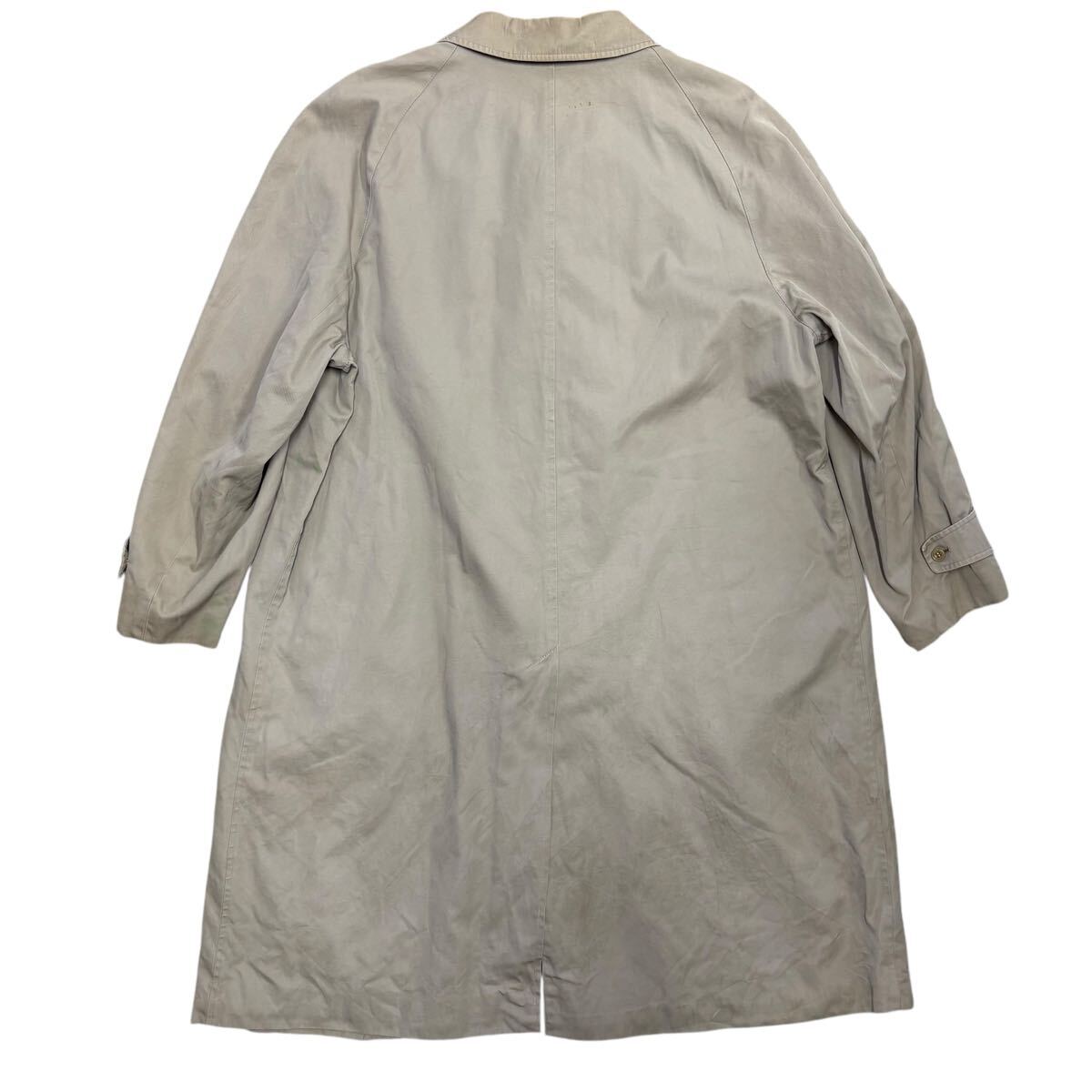 80s イングランド製 Aquascutum Aqua5 ステンカラーコート アクアスキュータム ベージュ系 英国コート 裏地チェック vintage ヴィンテージ_画像2