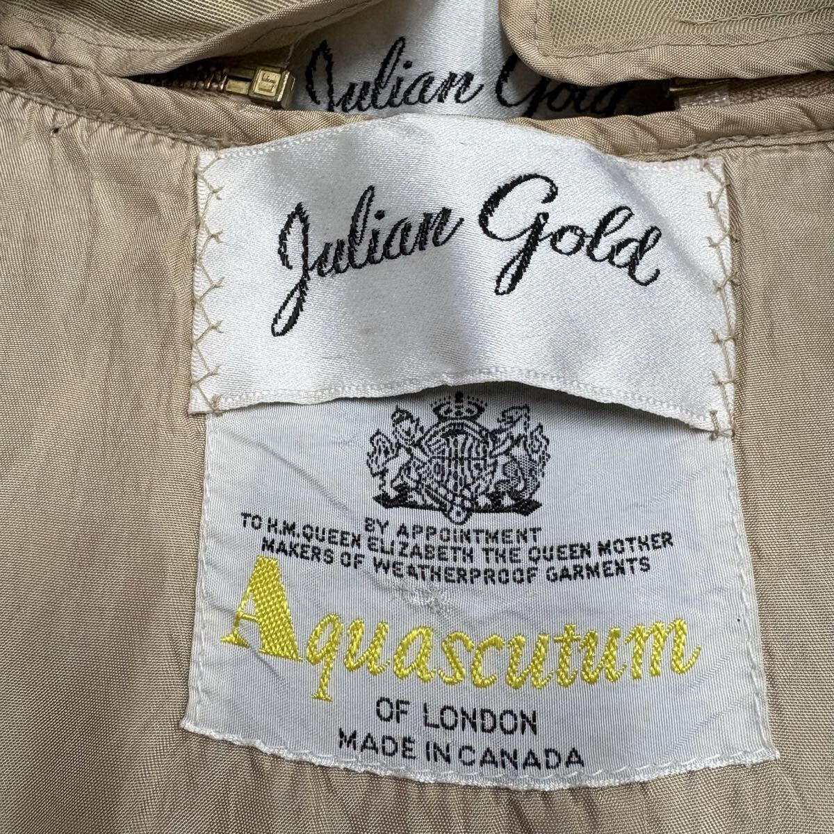 70s 80s Aquascutum Aqua5 トレンチコート カナダ製 アクアスキュータム ダブル ベージュ系 ライナー付き 42TALON vintage ヴィンテージ_画像4