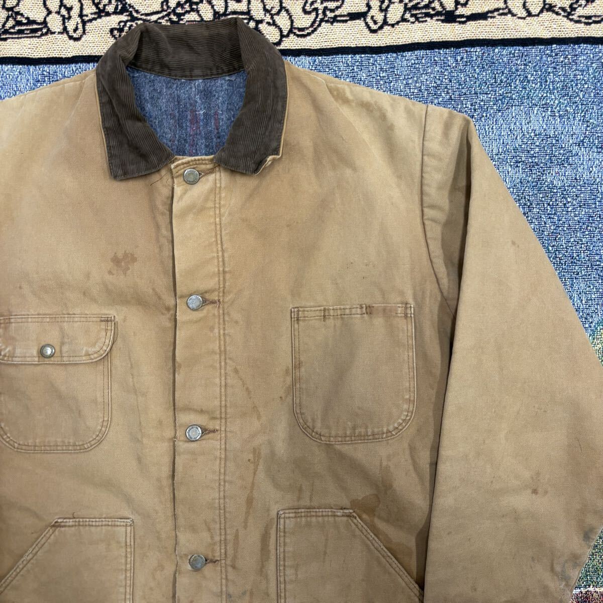 90s usa製 WearGuard ダック カバーオール ジャケット ウエアガード チョアコート vintage ヴィンテージ 古着 ブランケット ワーク 無骨 _画像3