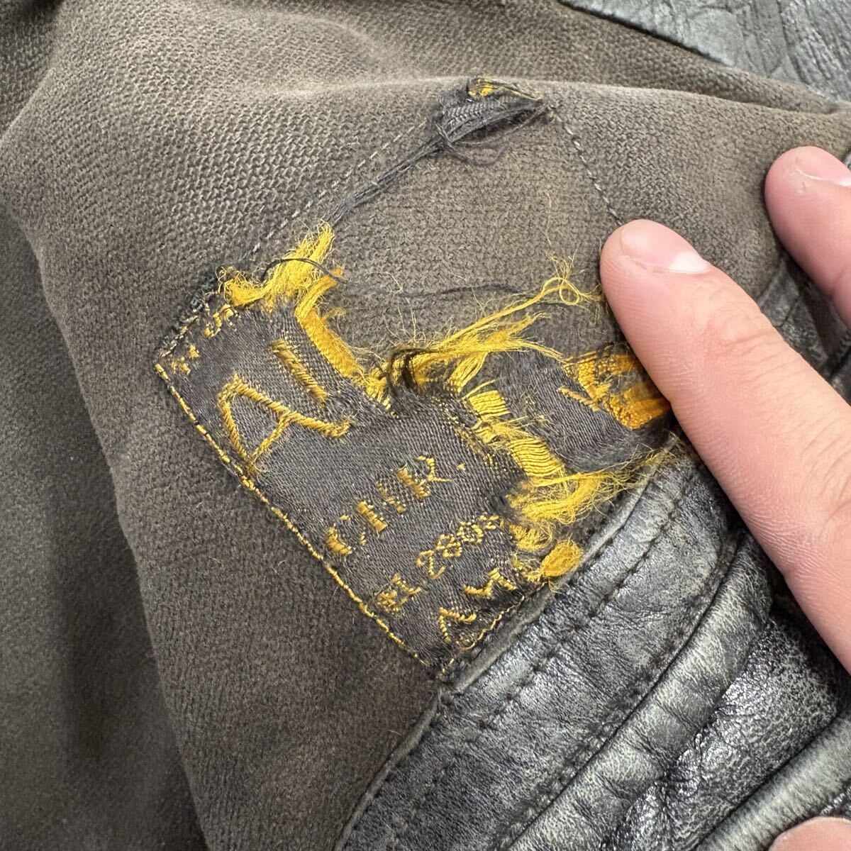 40s 50s モーターサイクル レザージャケット 黒×金タグ バイカー 当時物 vintage ヴィンテージ 一点物 ダブル ライダース 古着 本革_画像4