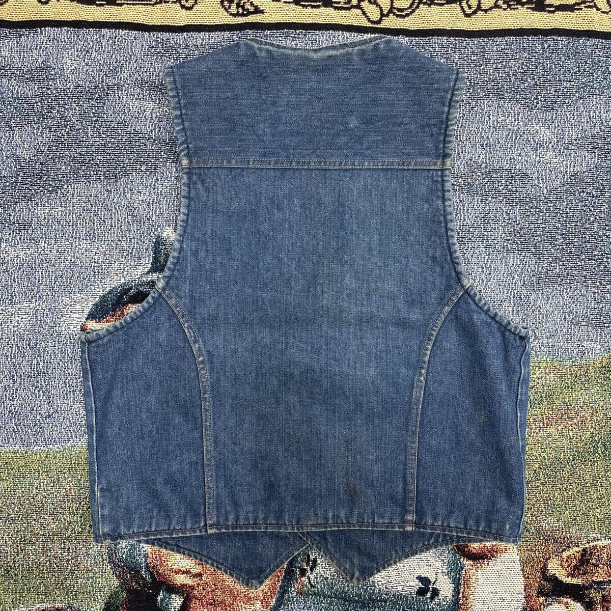 70s usa製 Dickies デニム ボア ベスト vintage ヴィンテージ 古着 アメカジ ストリート 年代物 ディッキーズ アメリカ インディゴ 裏ボア_画像2