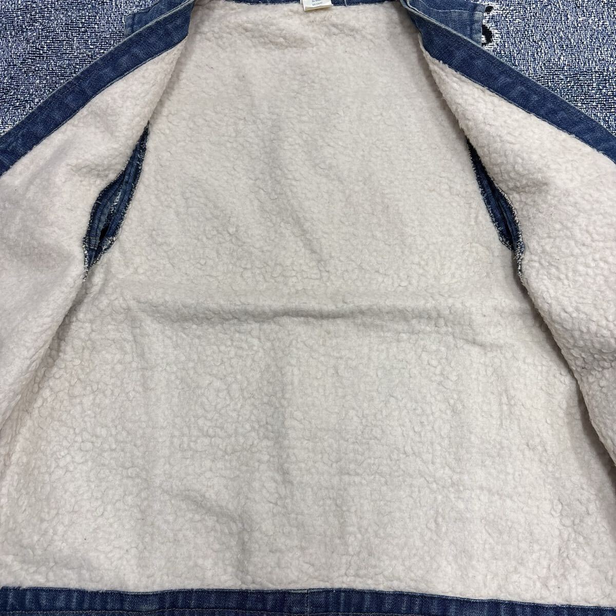 70s usa製 Dickies デニム ボア ベスト vintage ヴィンテージ 古着 アメカジ ストリート 年代物 ディッキーズ アメリカ インディゴ 裏ボア_画像4