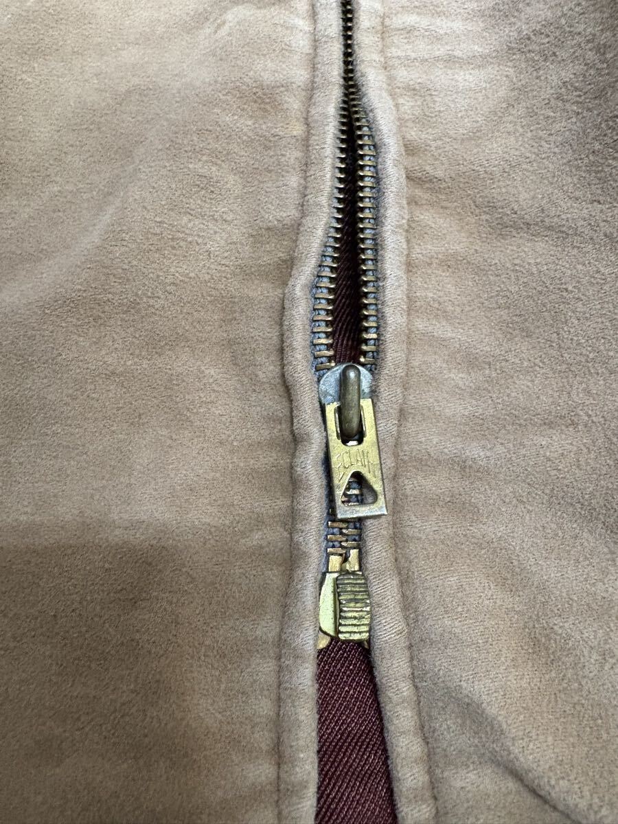 1950s フレンチ モールスキン ダブルジップアップ ジャケット スエードタッチ フランス製 Chamoisine シャモワジン vintage ヴィンテージ _画像5