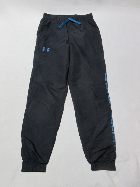 A-518★アンダーアーマー・1347735♪黒色/UA Woven Tricot Jogger ジュニア ウインドパンツ(YLG)★_画像1