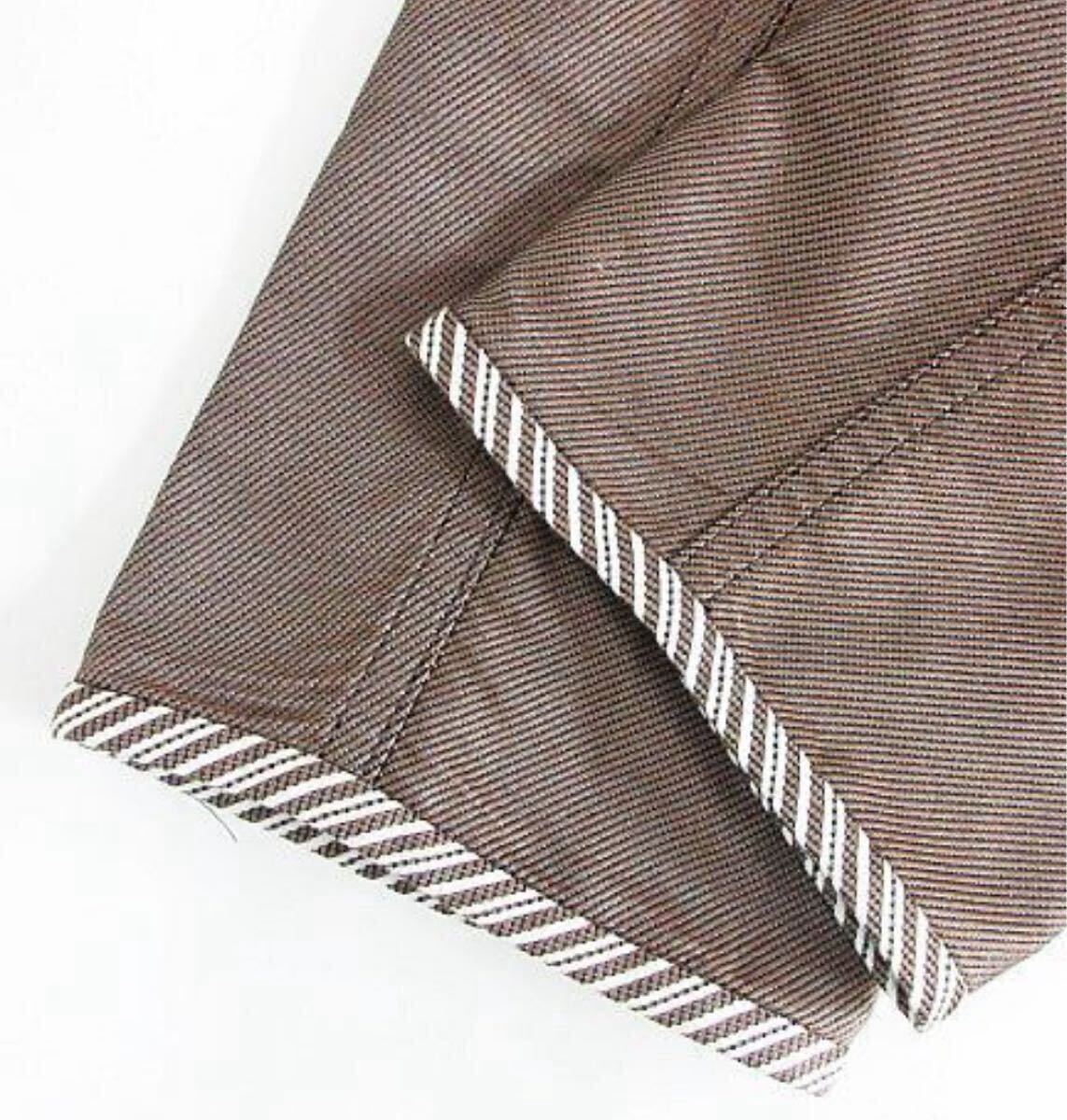 ハナエモリ　 美品ノーカラージャケット　ブラウン　４０Ｌ　　軽い　オシャレ_画像5