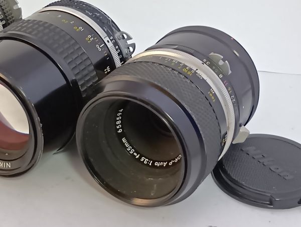 ★実用品★ ニコン Nikon Micro-NIKKOR-P Auto 55mm F3.5 , Ai 135mm F3.5 , NEW NIKKOR 200mm F4 #7585_画像2