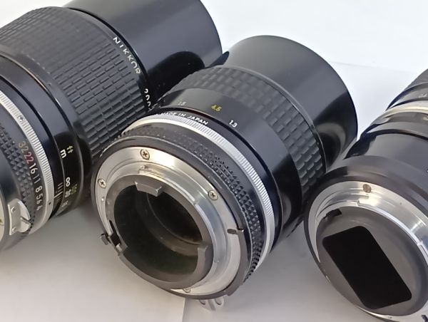 ★実用品★ ニコン Nikon Micro-NIKKOR-P Auto 55mm F3.5 , Ai 135mm F3.5 , NEW NIKKOR 200mm F4 #7585_画像6
