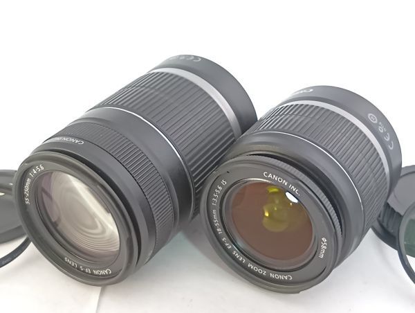 ★極上美品★ キヤノン Canon EF-S 18-55mm F3.5-5.6 IS , 55-250mm F4-5.6 IS t0156_画像1