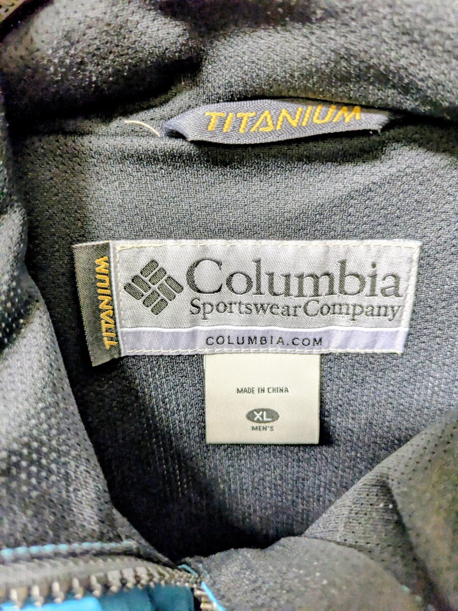 90s Columbia マウンテンジャケット ナイロンジャケット コロンビア マウンテンパーカー アウトドアJKT ターコイズ×紫 XL 検/ patagonia_画像4