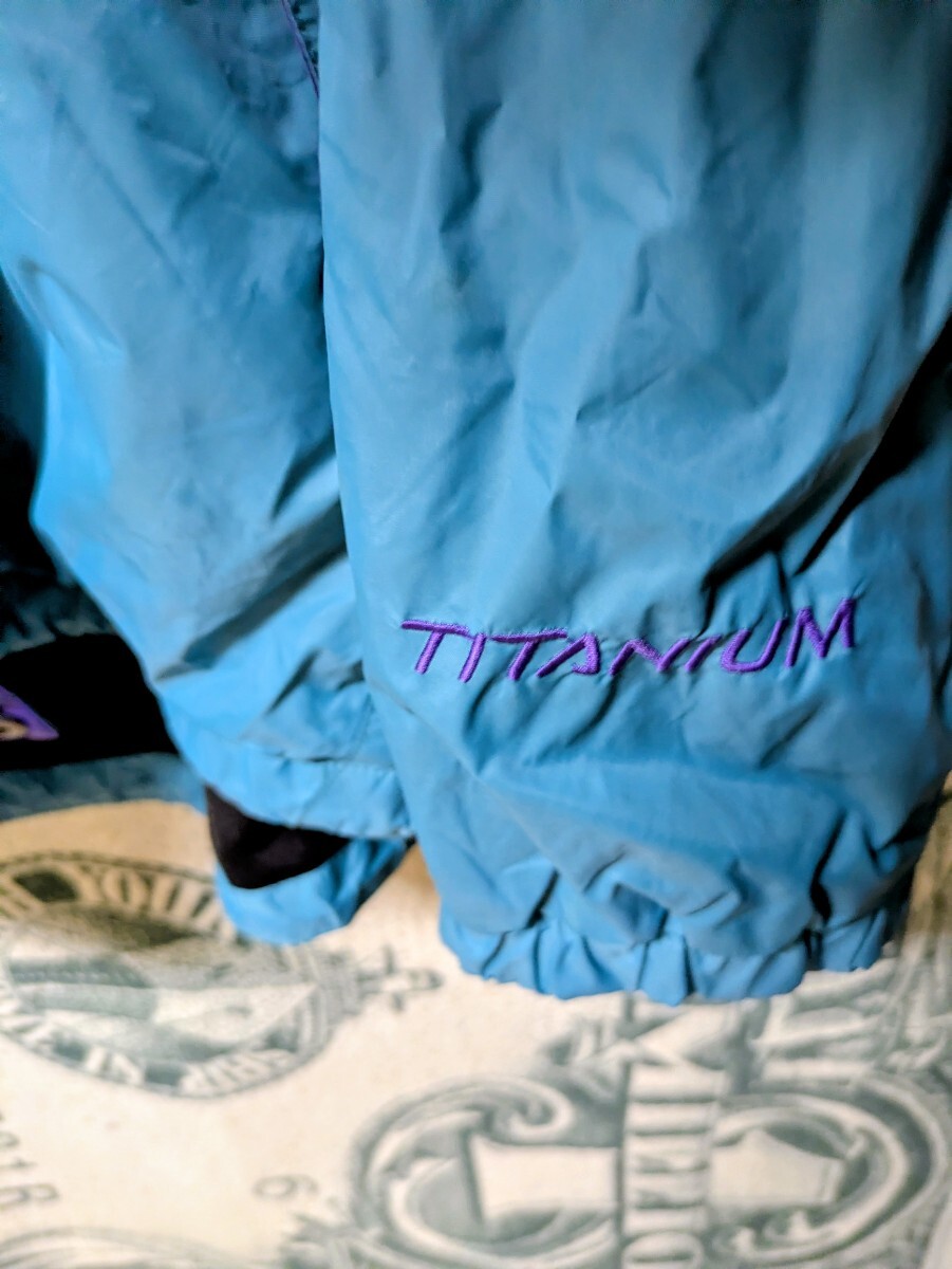90s Columbia マウンテンジャケット ナイロンジャケット コロンビア マウンテンパーカー アウトドアJKT ターコイズ×紫 XL 検/ patagonia_画像6