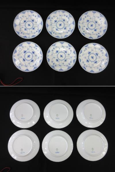 ロイヤルコペンハーゲン　ブルーフルーテッド フルレース　17センチ　プレート6枚セット_画像10