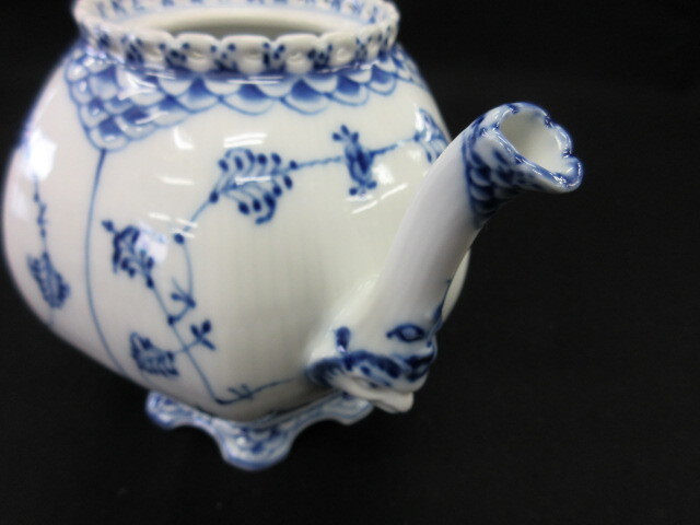 ロイヤルコペンハーゲン　ブルーフルーテッド フルレース　ティーポット_画像8